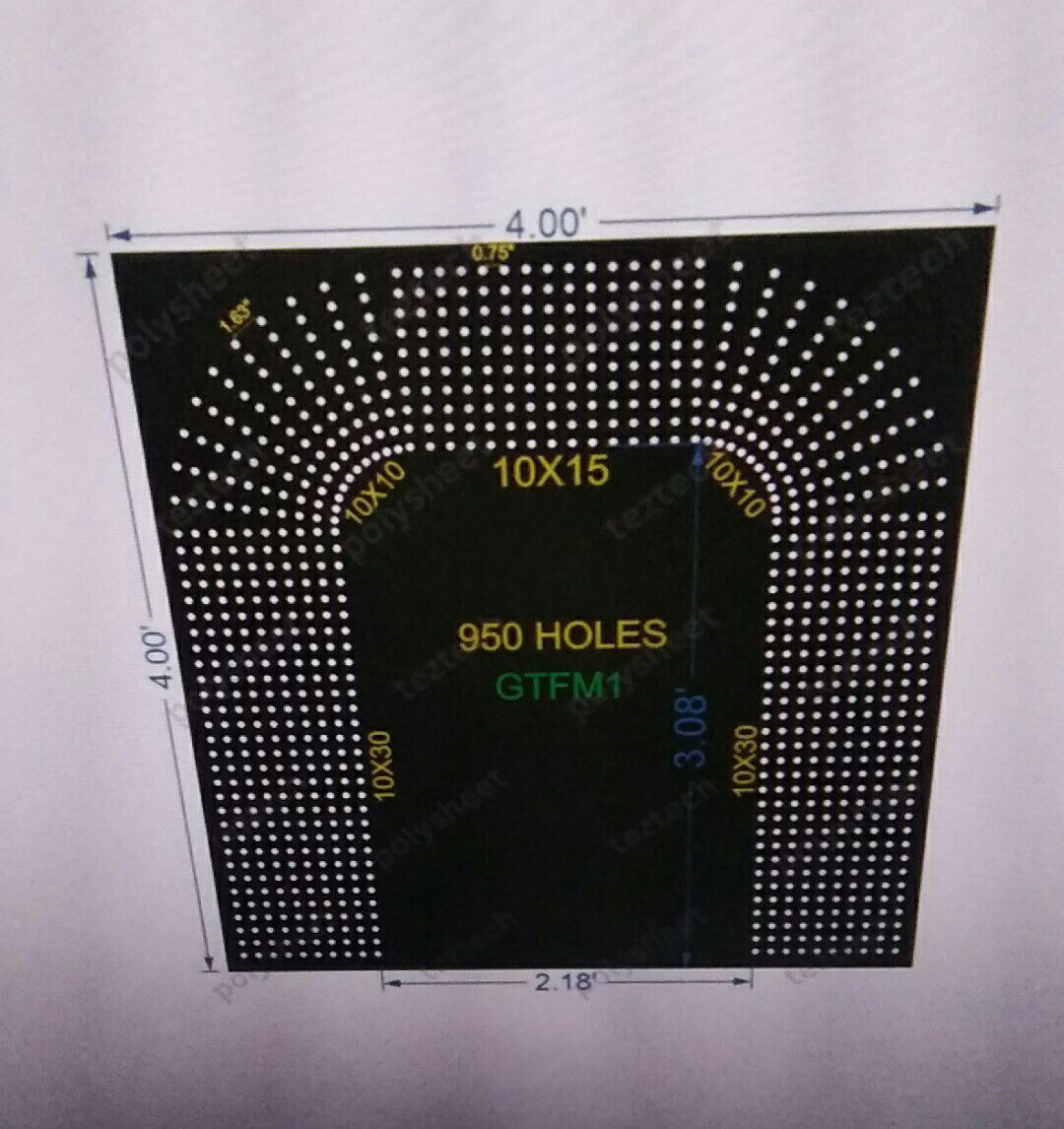 GTFM1  GATE FOR MURTI  4X4 FEET 950 HOLES 10 LED PER LINE