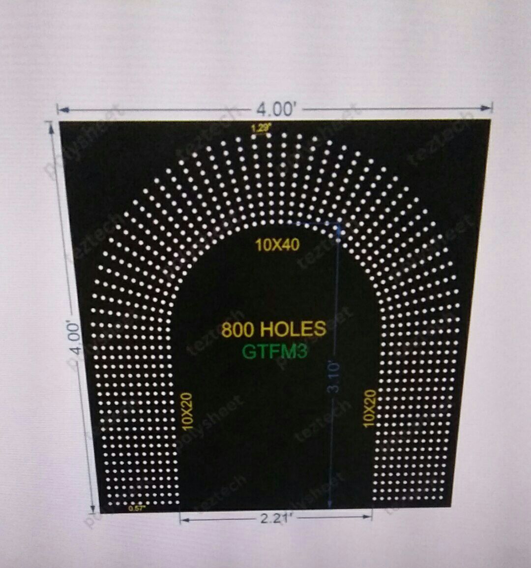 GTFM3  GATE FOR MURTI  4X4 FEET 800 HOLES 10 LED PER LINE