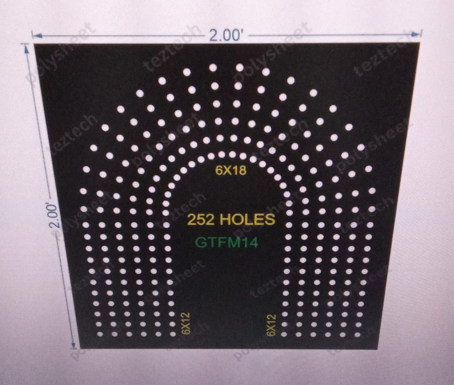 GTFM14  GATE FOR MURTI  2X2 FEET 252 HOLES 6 LED PER LINE
