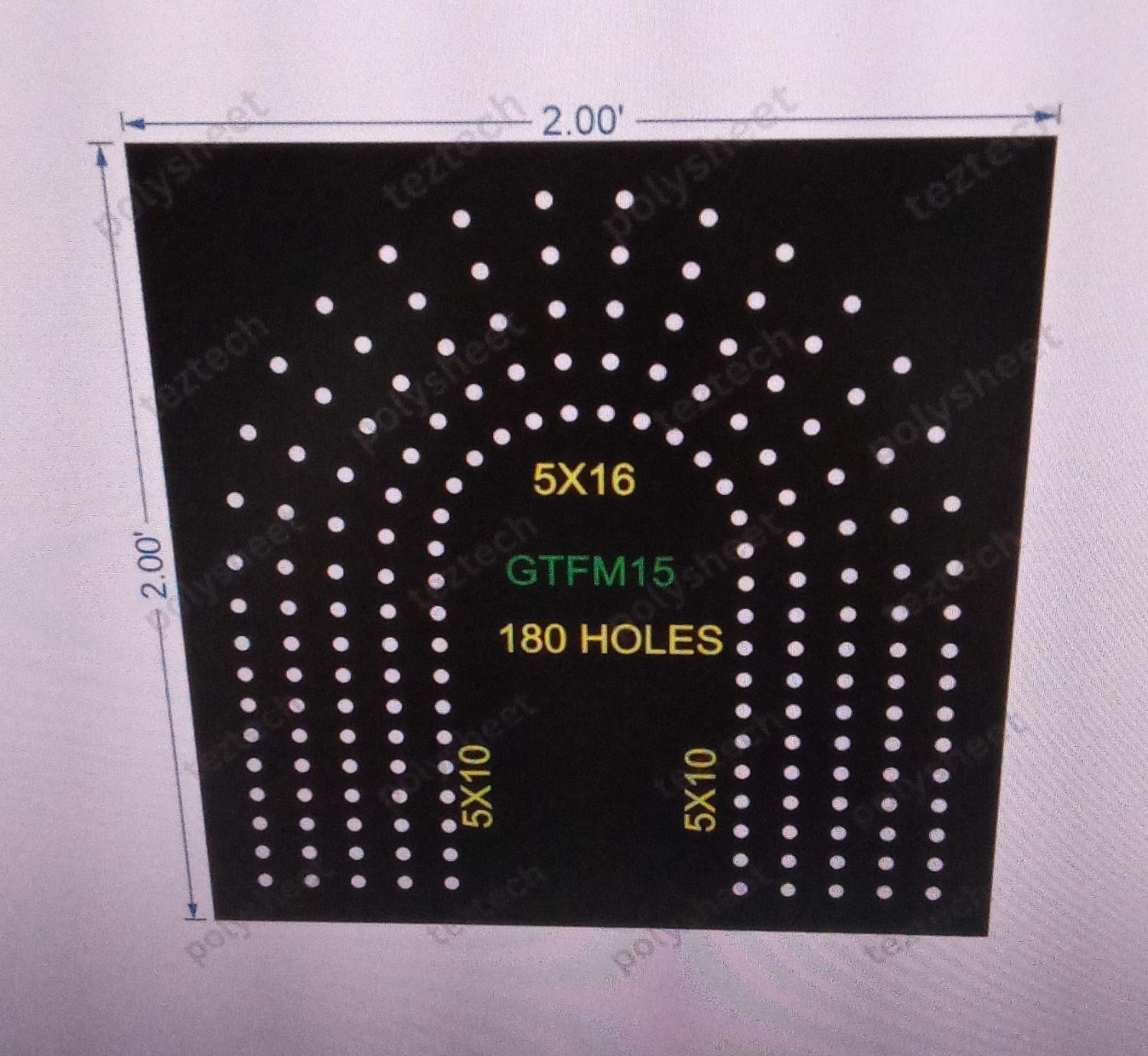 GTFM15  GATE FOR MURTI  2X2 FEET 180 HOLES 5 LED PER LINE