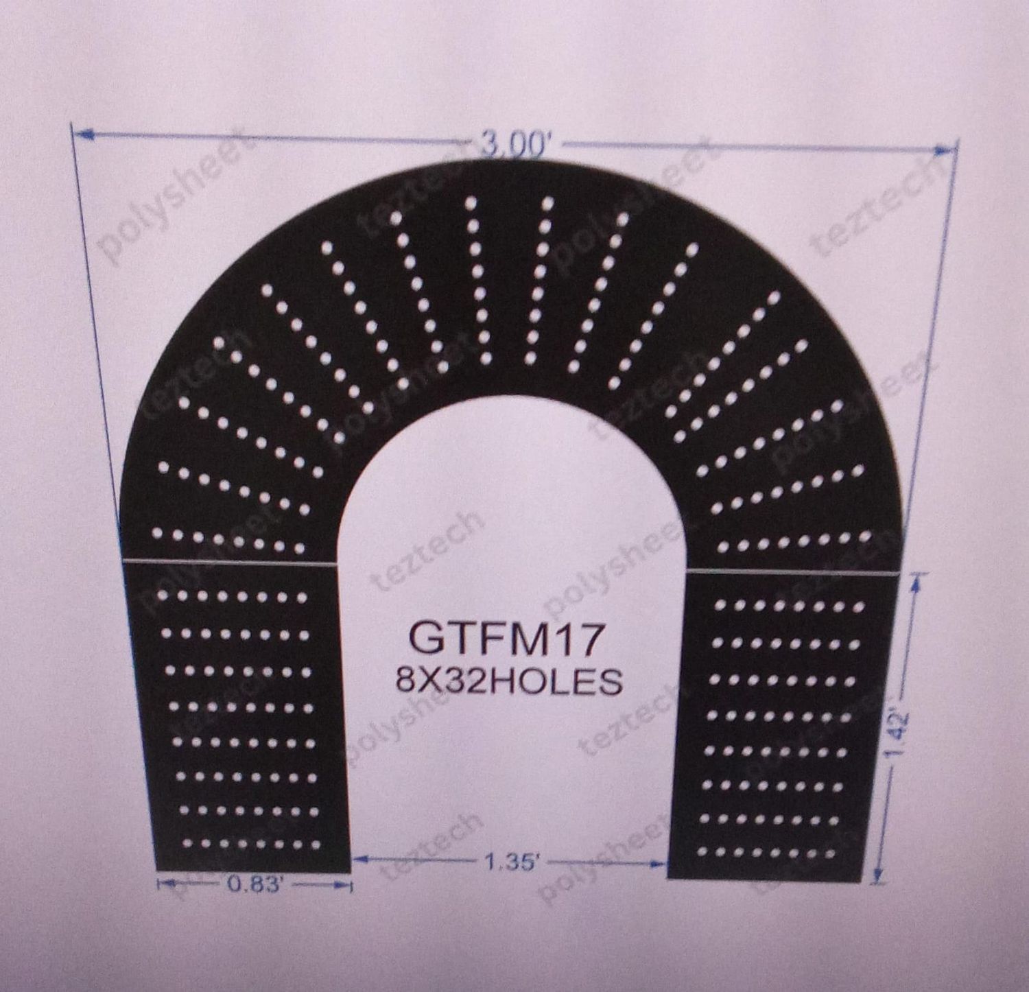 GTFM17  GATE FOR MURTI  3X3 FEET 256 HOLES 8 LED PER LINE