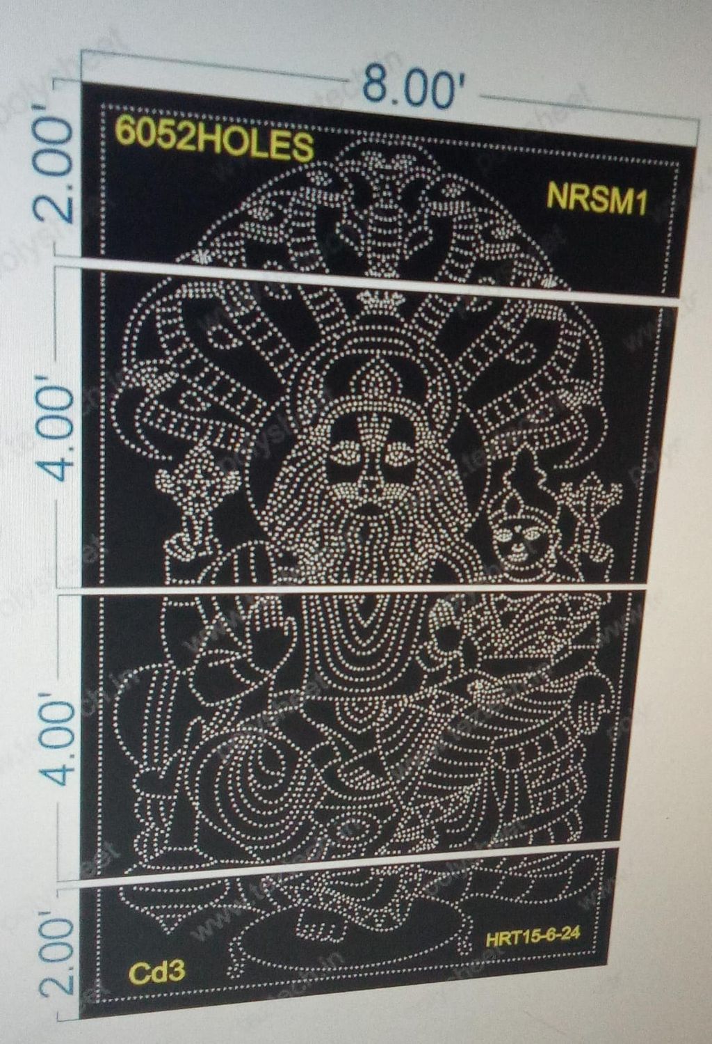 NRSM1 NARSHIMHA 12X8 6052 HOLES (4 PARTS)