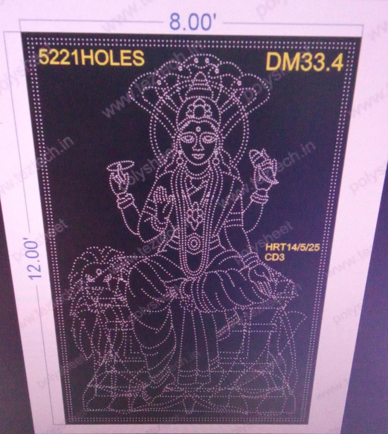 DM33.4 DEVI MATA 12X8 FEET 5221 HOLES ( 3 PARTS )