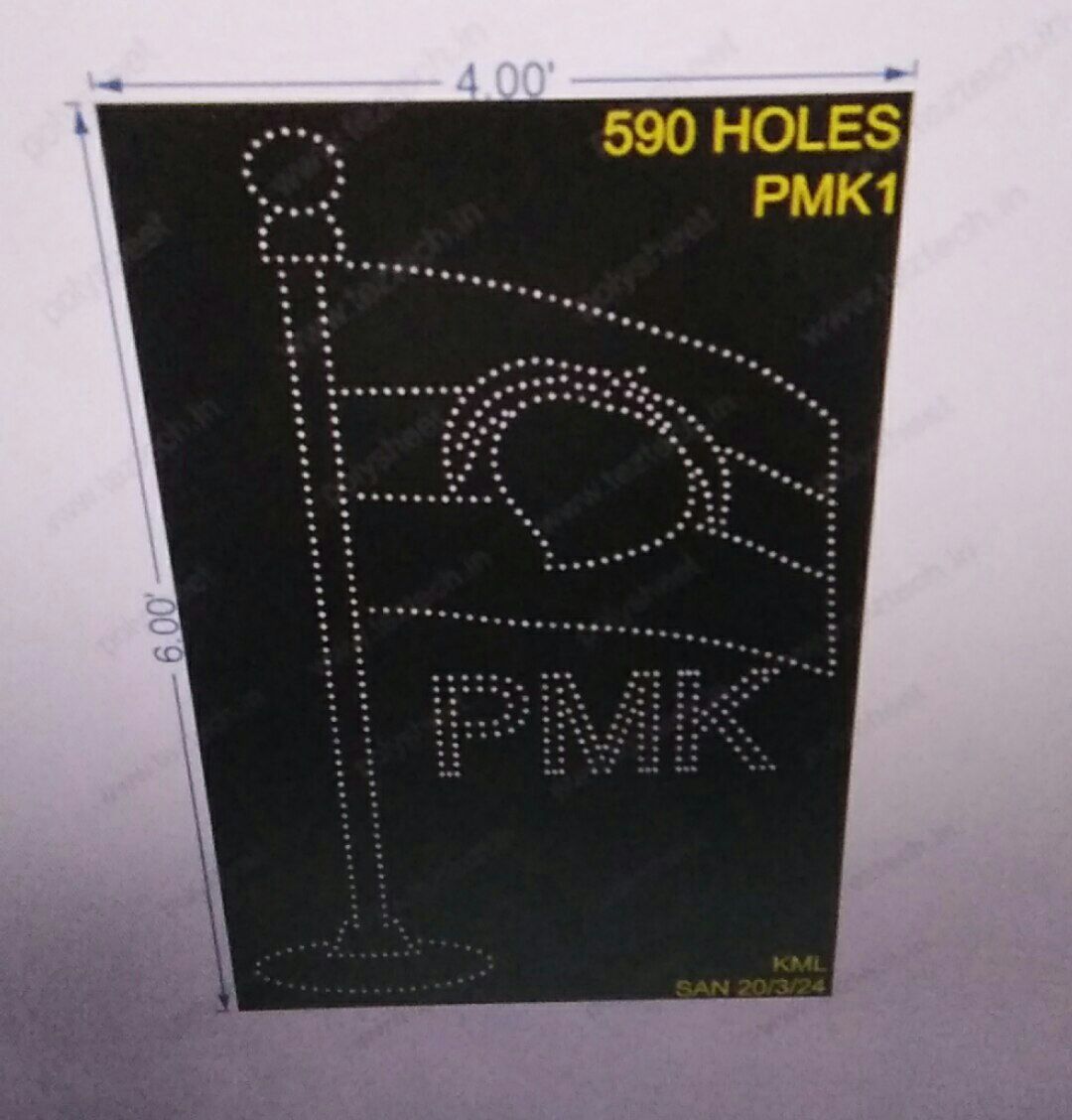 PMK1 Pattali Makkal Katchi 6X4 FEET 590 HOLES