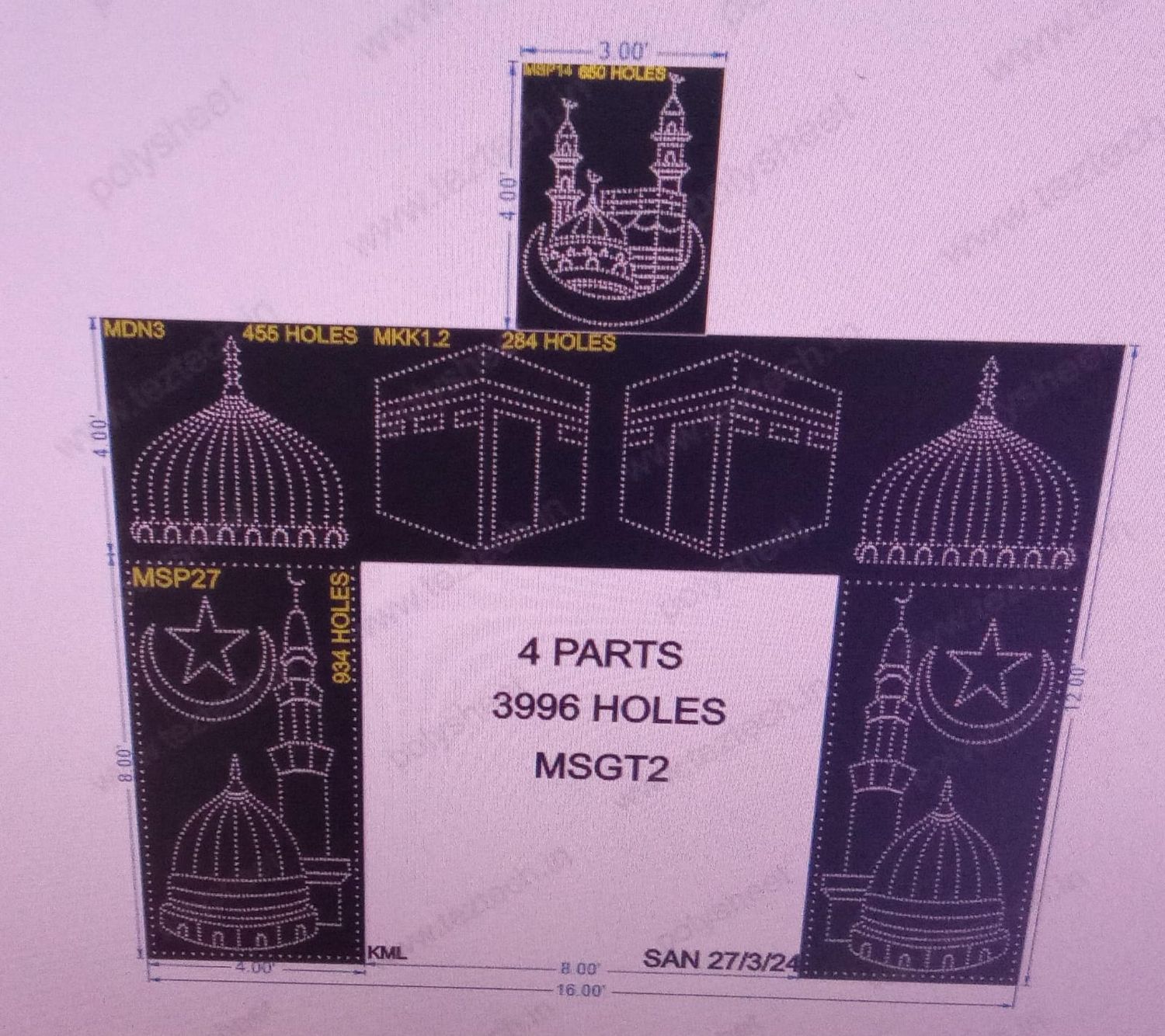 MSGT2 MUSLIM GATE 02 TOTAL 3996HOLES