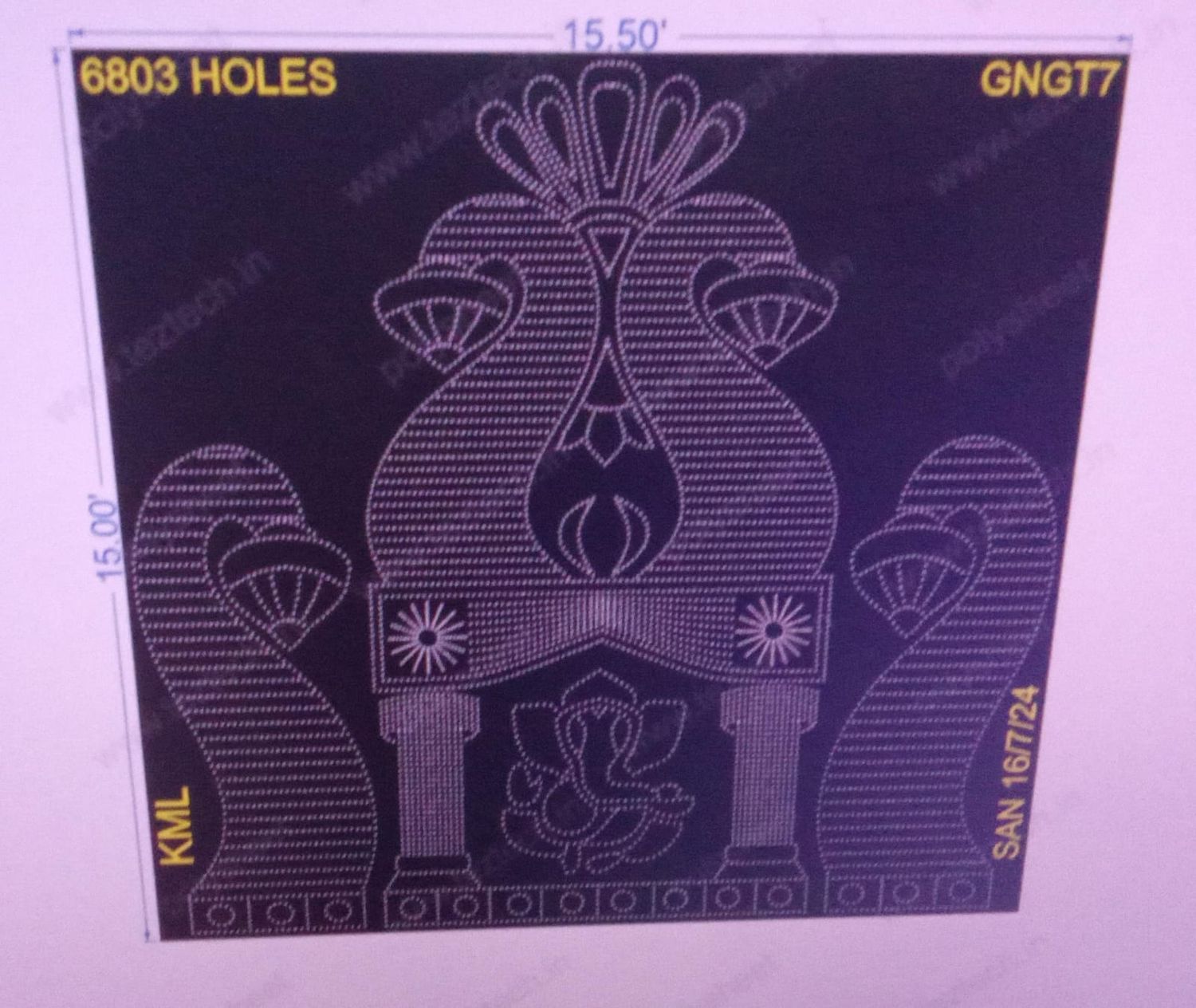 GNGT7 GANPATI GATE 15X15.5 FEET  6803 HOLES