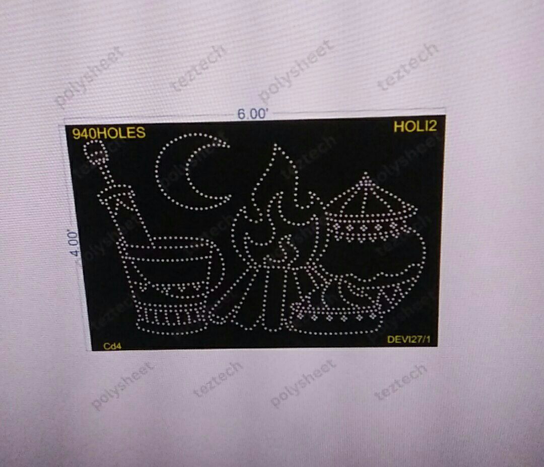 HOLI2  HAPPY HOLI 4X6 FEET 940 HOLES