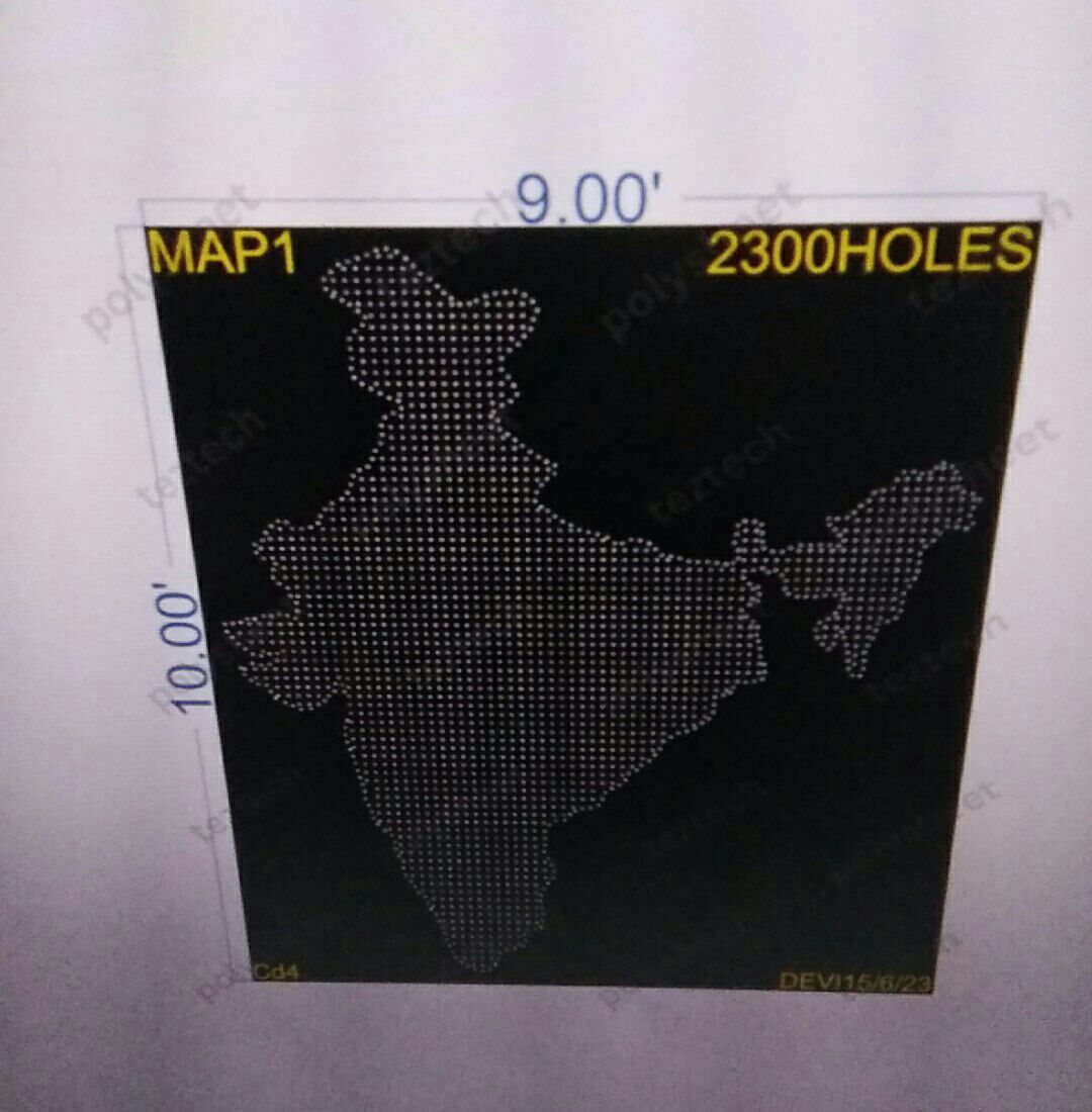 MAP1 INDIA FLAG 9X10FEET 2300HOLES IN 3PARTS