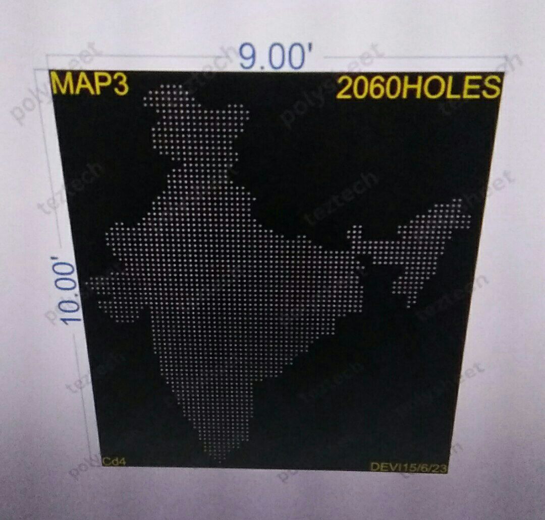 MAP3 INDIA FLAG 9X10FEET 2060HOLES IN 3PARTS