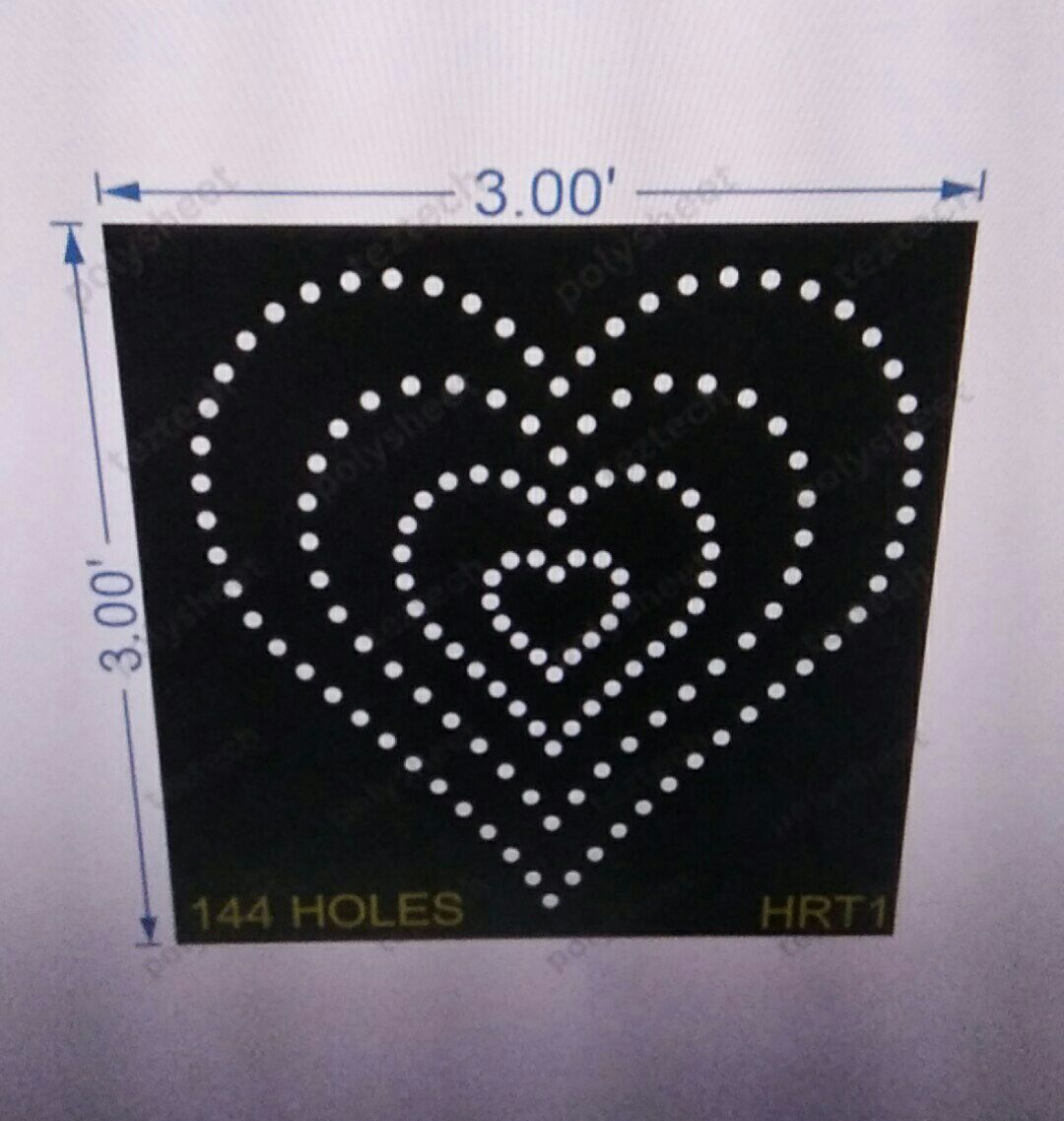 HRT1   HEART 3X3 FEET  144 HOLES