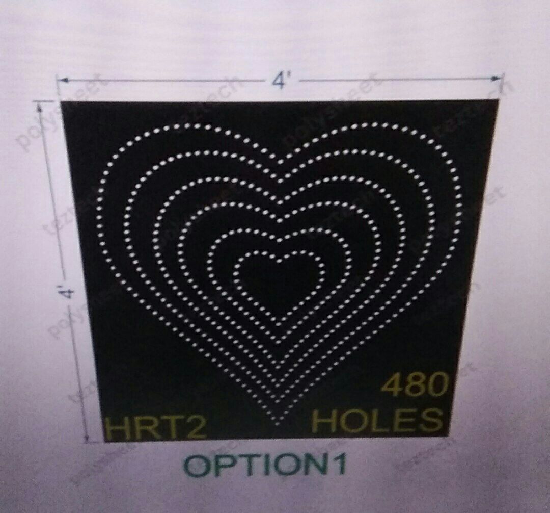 HRT2   HEART 4X4 FEET  480 HOLES