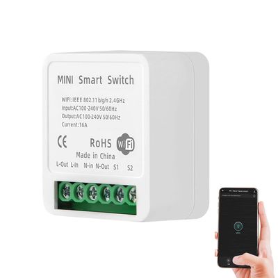 WiFi Smart Light Switch 2 Gang, Compatible with Alexa &amp; Google Home, Dual Channel Smart Relay, DIY Mode, App Remote Control