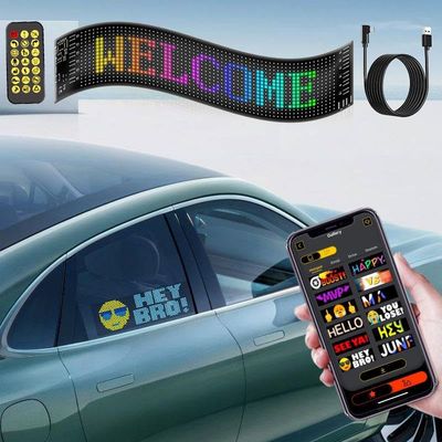 Bluetooth LED Matrix Pixel Panel | DIY Programmable Flexible Display for Cars, Shops, Hotels &amp; Bars | Night Light Sign Board with App Control