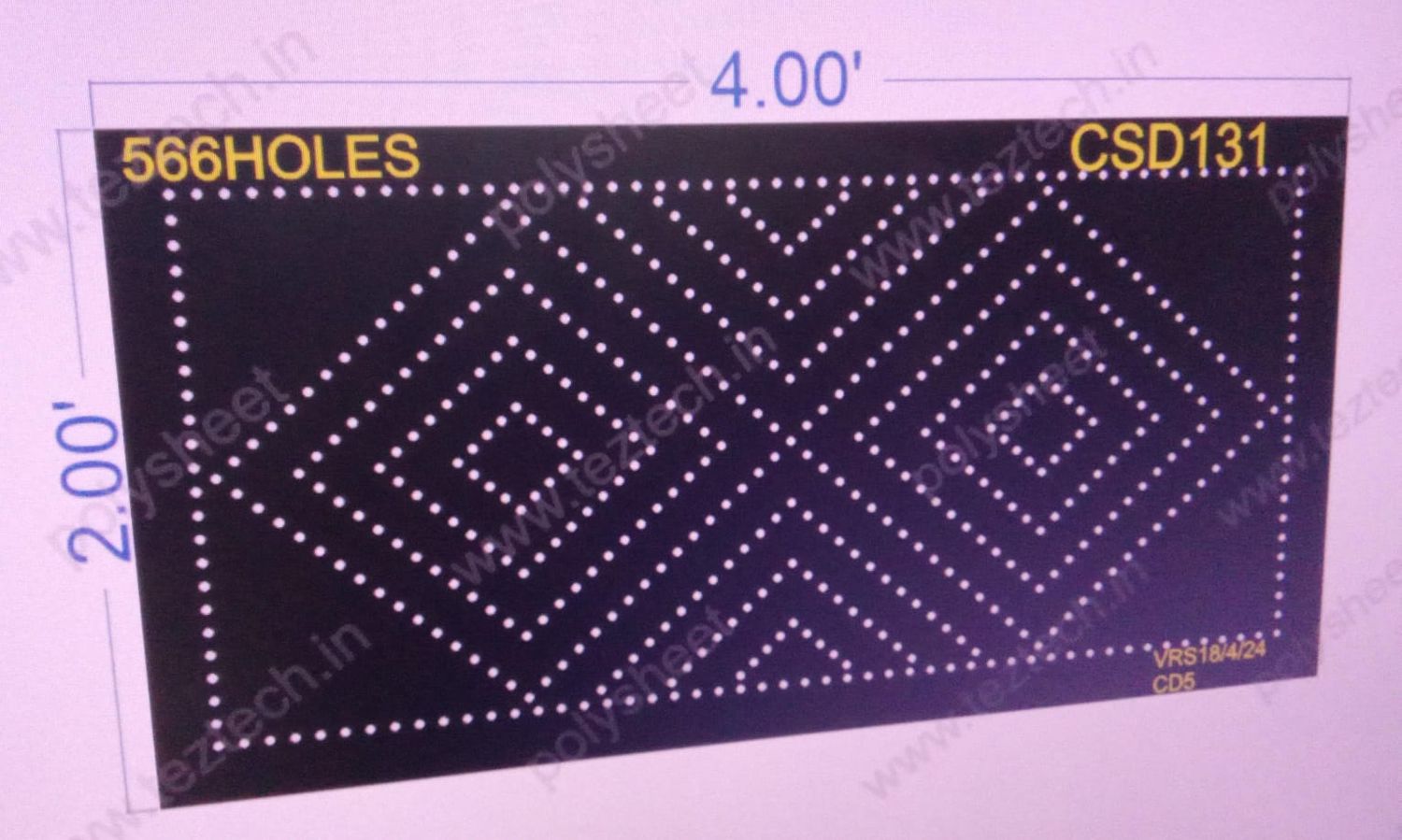 CSD131 SQUARE DESIGN 2X4 FEET 566 HOLES