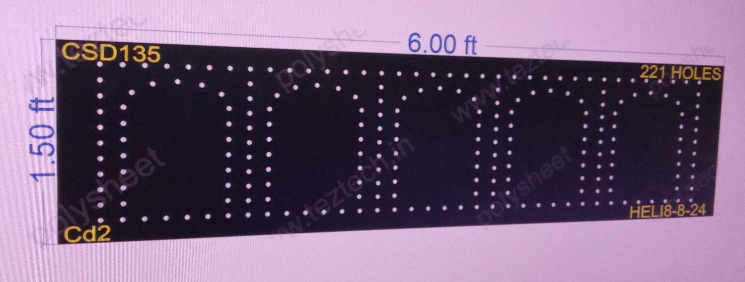 CSD135 CUSTOM DESIGN 1.5X6 FEET 221 HOLES