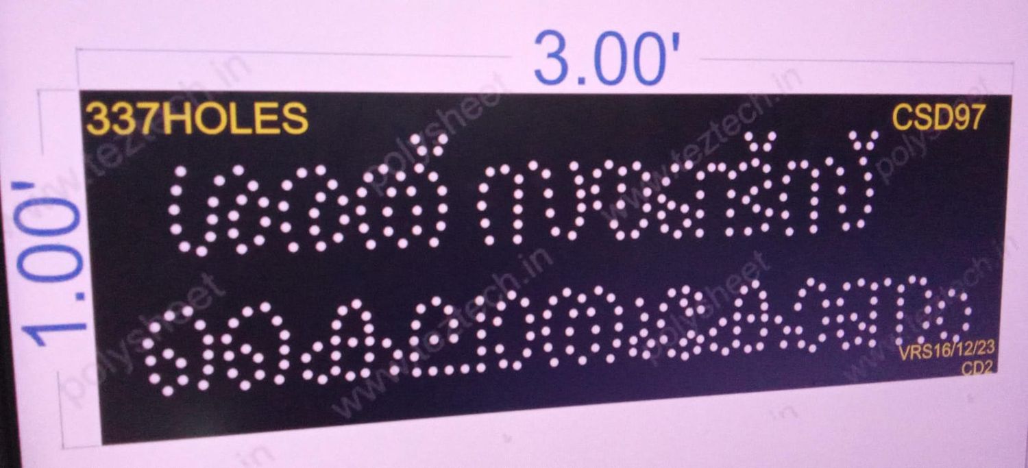 CSD97  NAME BOARD 1x3FEET 337HOLES