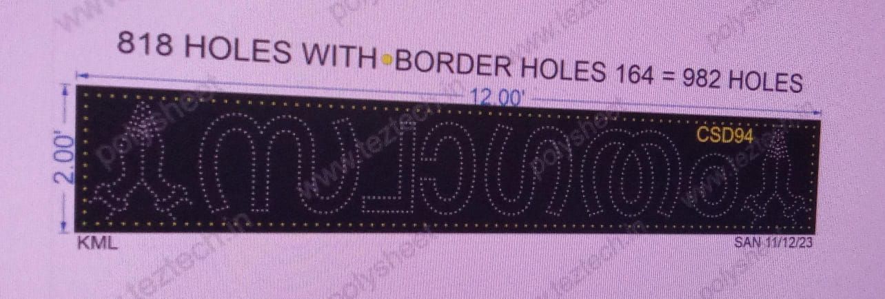 CSD94 WITH BORDER12MM 2X12FEET 982HOLES