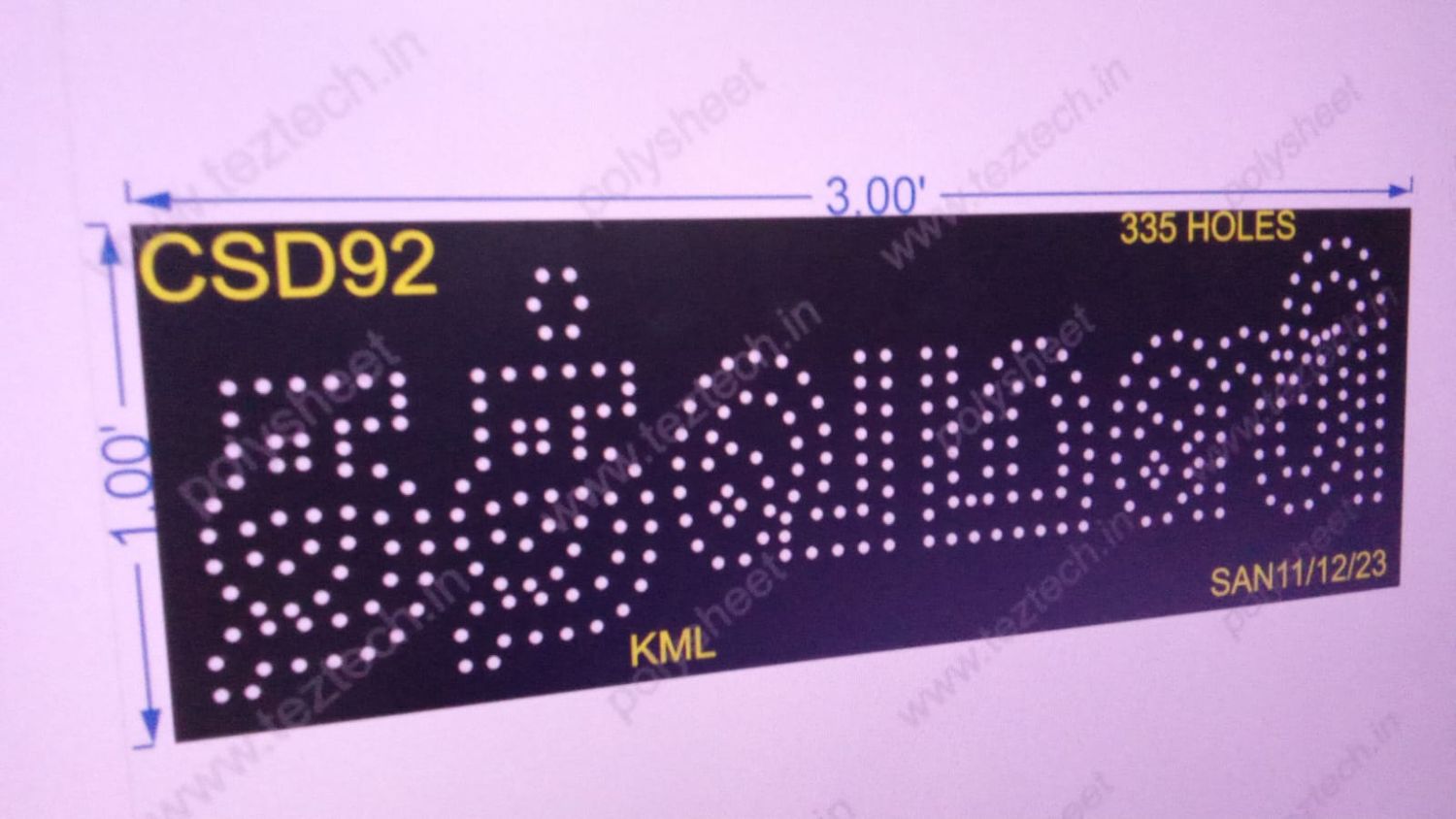 CSD92 1X3FEET 335HOLES