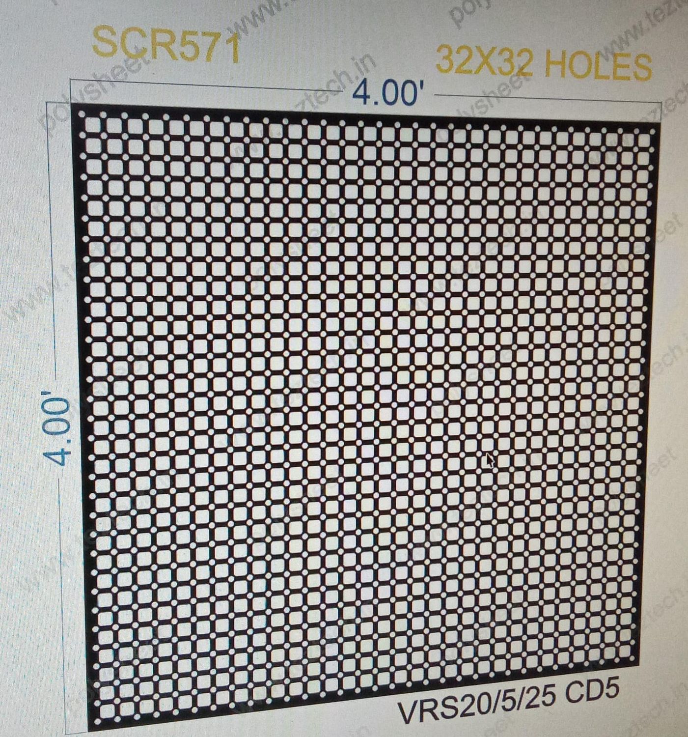 SCR571	4X4 FEET 32X32 HOLES SCREEN TOTAL HOLES=1024 ENFINITY
