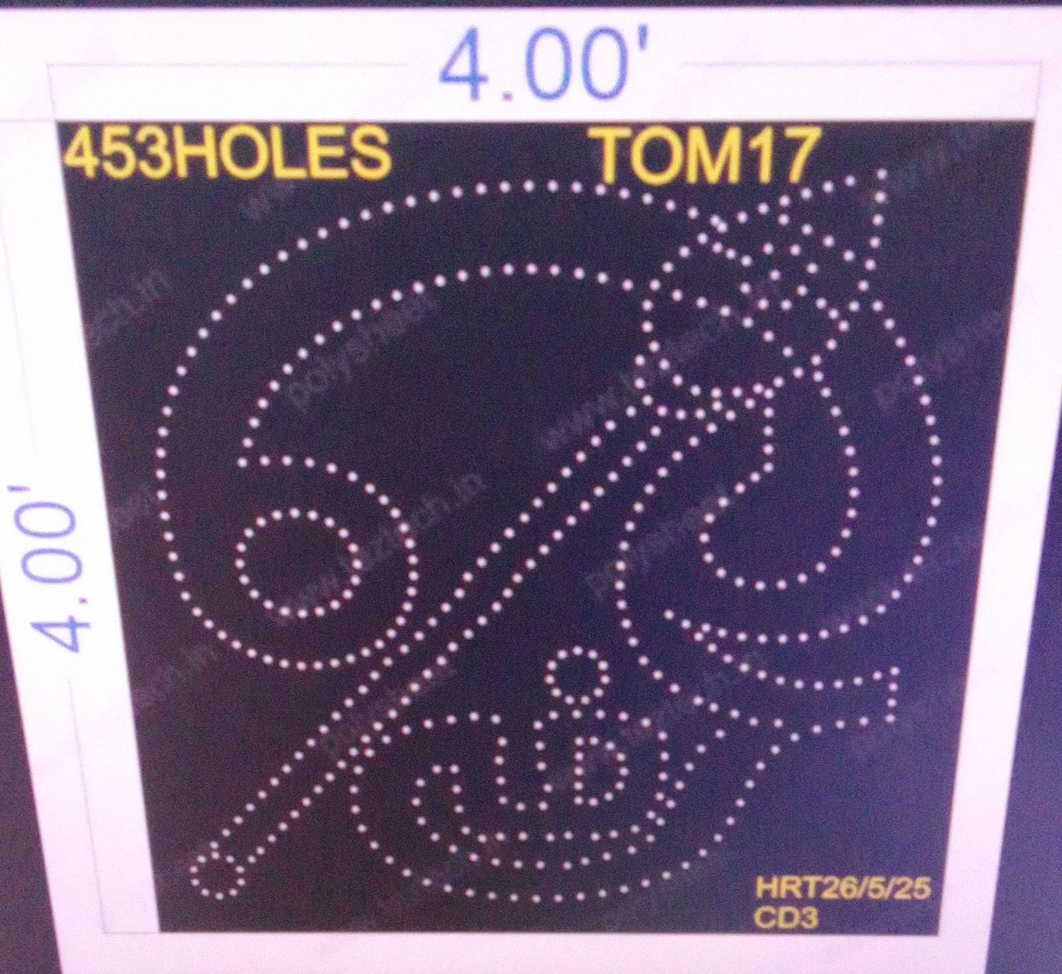 TOM17  TAMIL OM 4X4  FEET 453 HOLES