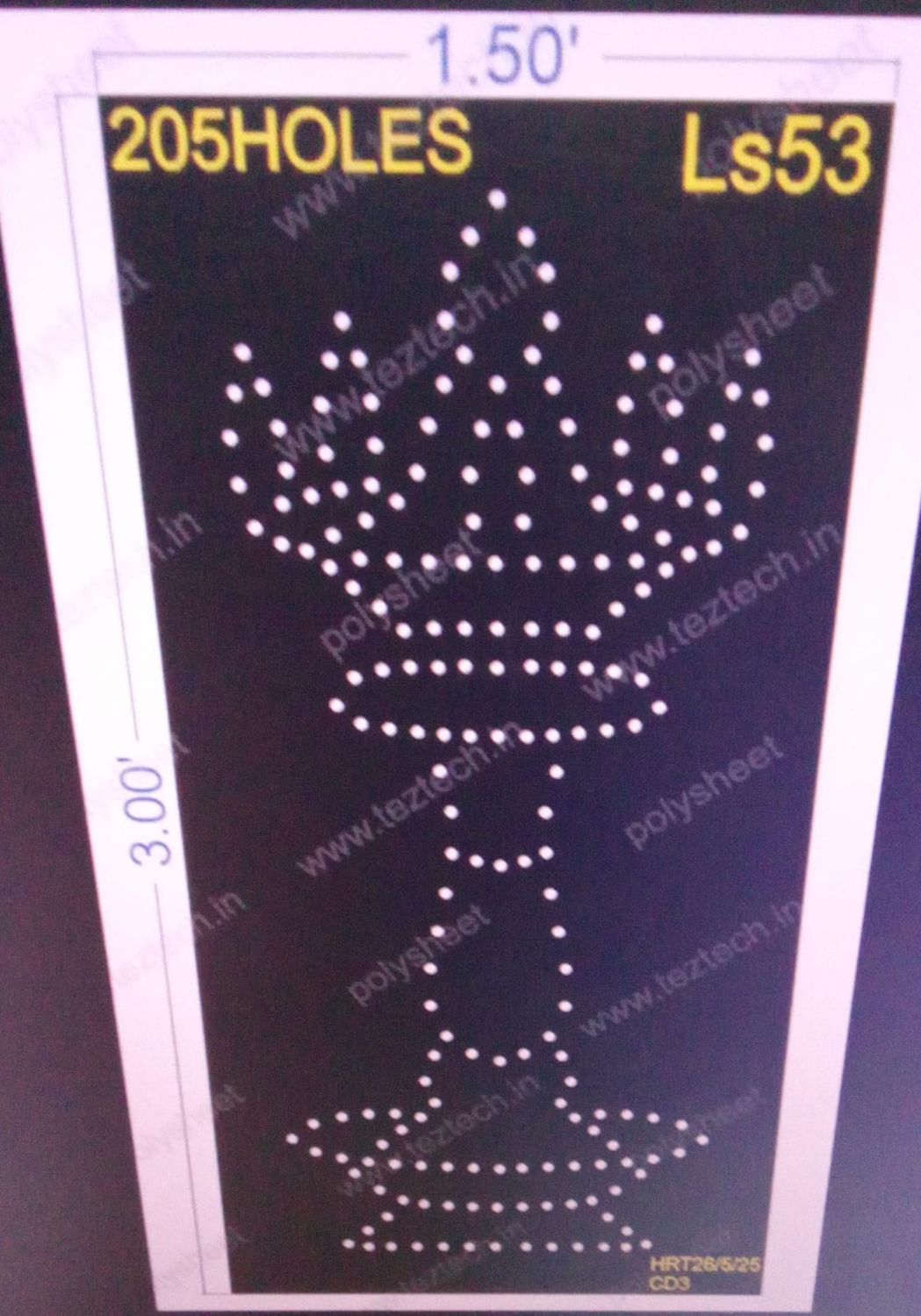 LS53  LAMP STAND 1.5X3 FEET 205 HOLES