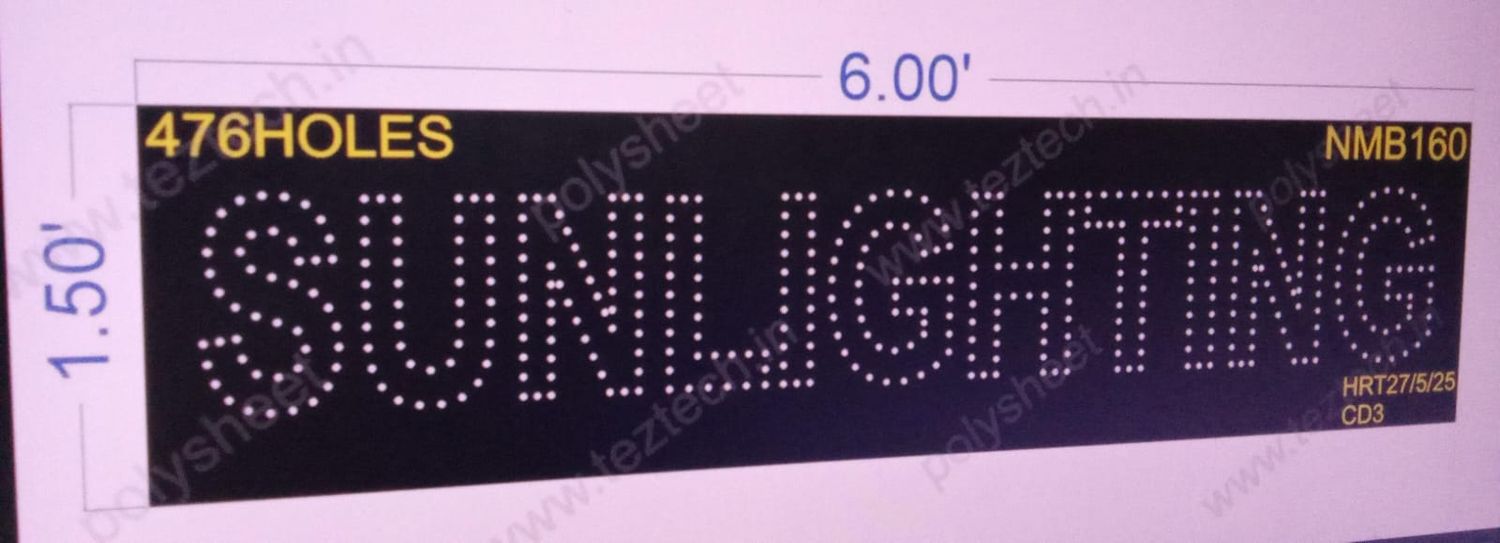 NMB160  NAME BOARD 1PART 1.5 X6 FEET 476 HOLES