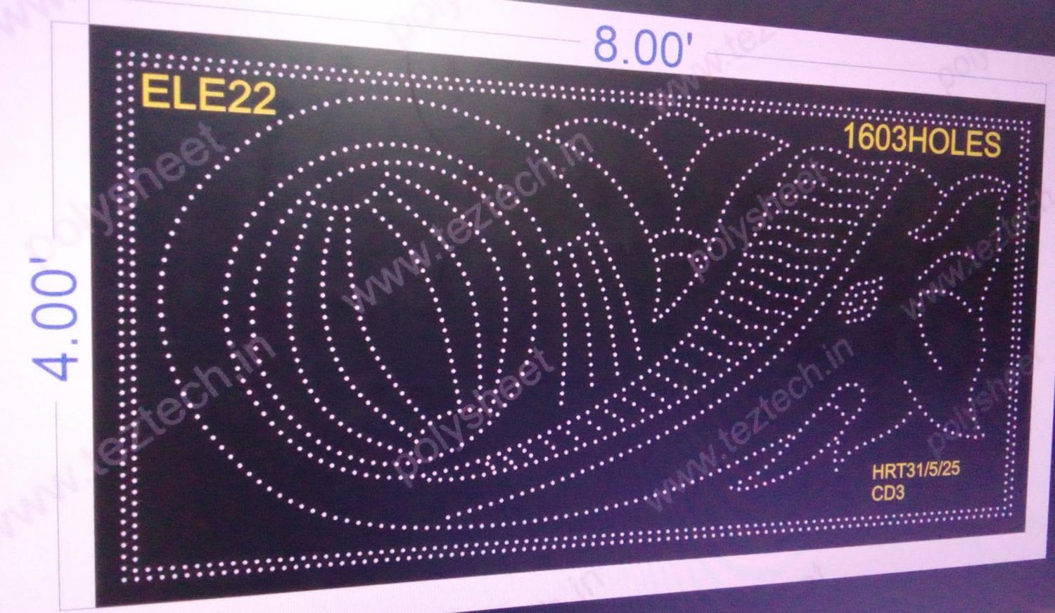ELE22 ELEPHENT 4X8  FEET 1603 HOLES
