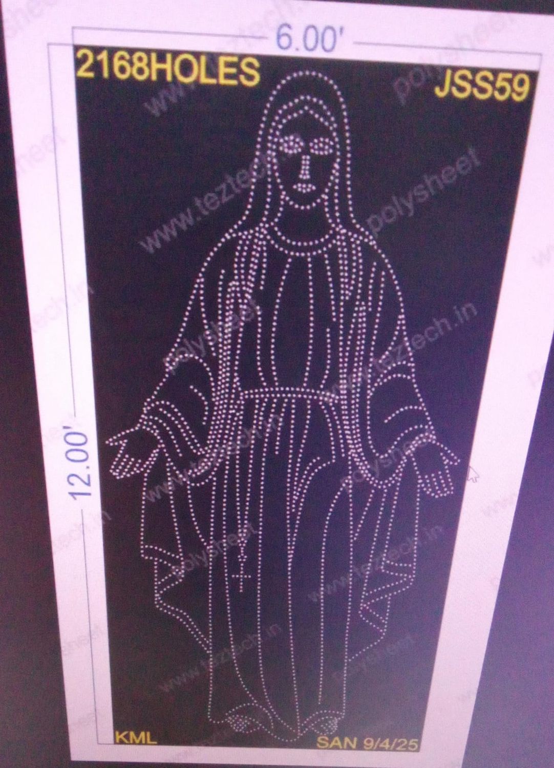 JSS59 JESUS 3 PARTS 12X6 FEET 2168 HOLES