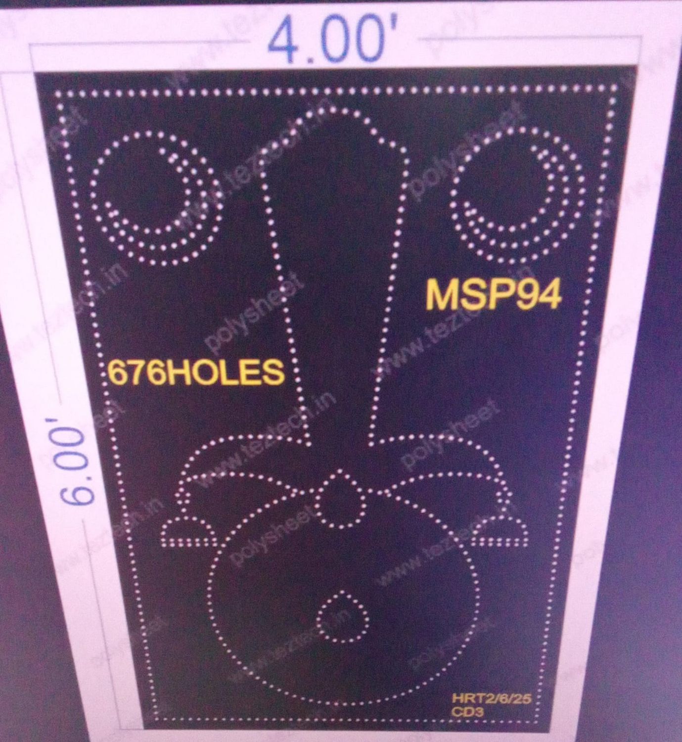 MSP94  MUSLIM PART   4X6  FEET 676 HOLES
