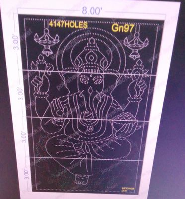 GN97 GANESH JI (4PARTS) 12X8  FEET 4147 HOLES