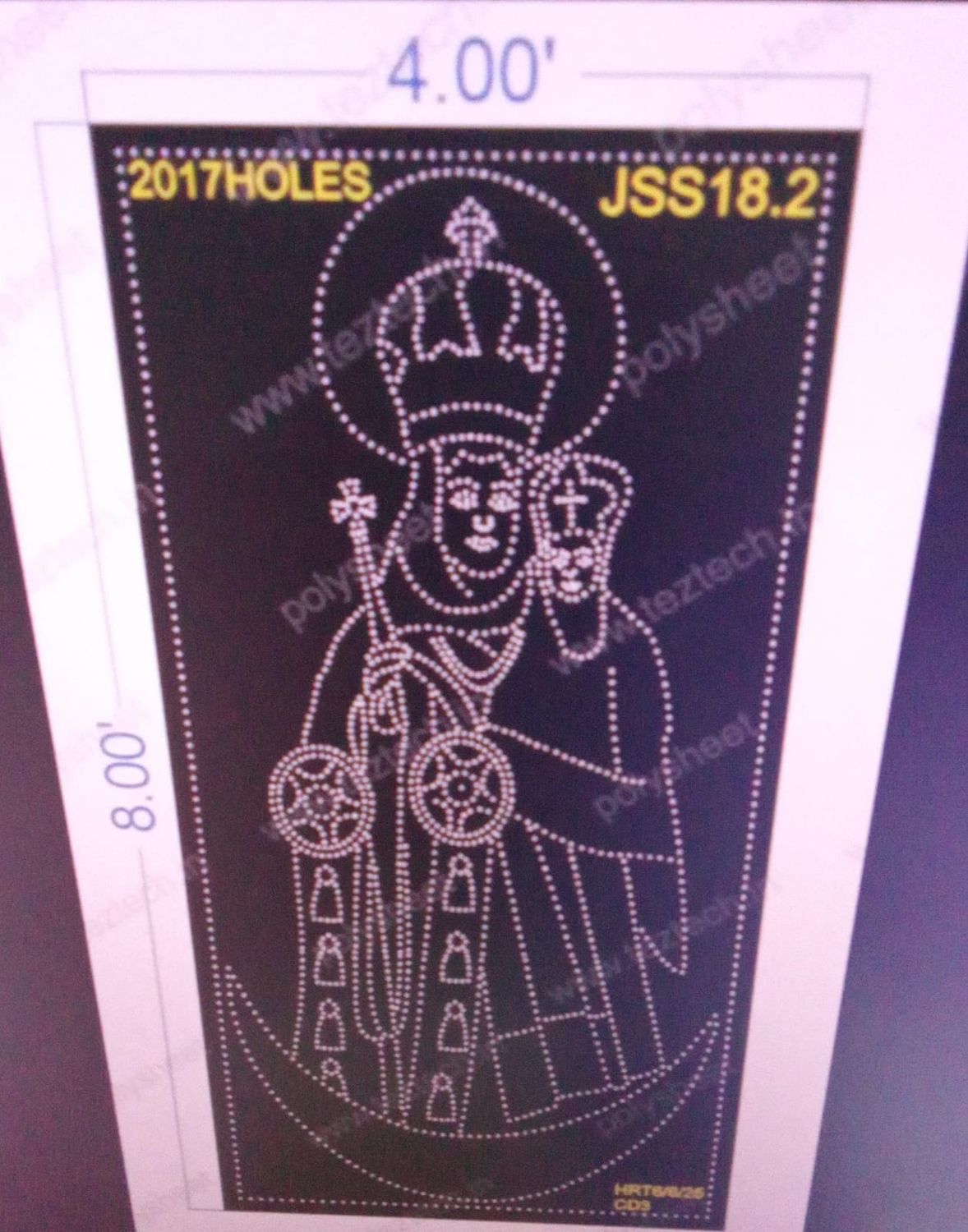 JSS18.2  JESUS 1 PART 8X4 FEET 2017  HOLES