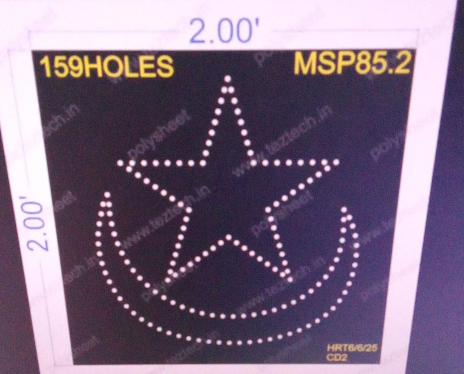 MSP85.2  MUSLIM PART  1 PART 2X2  FEET 159 HOLES
