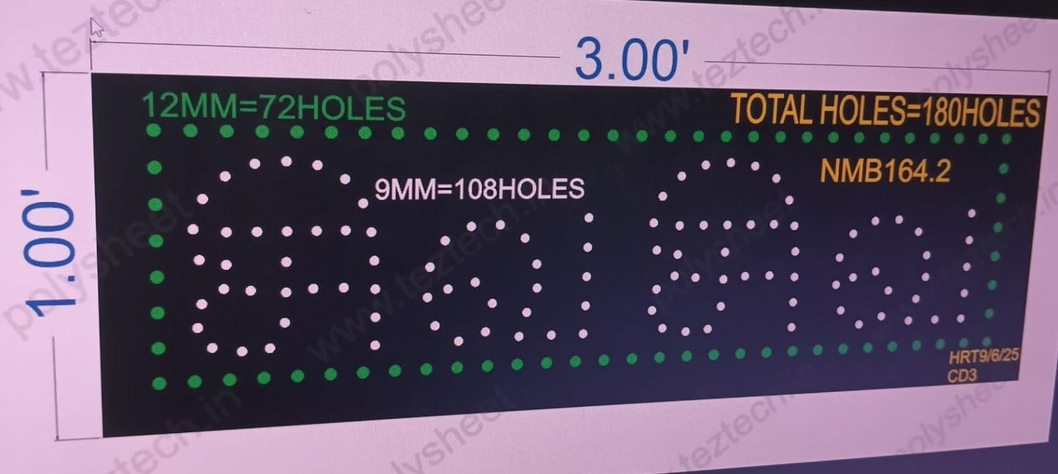 NMB164.2 NAME BOARD 1 PART 1X3  FEET 180 HOLES