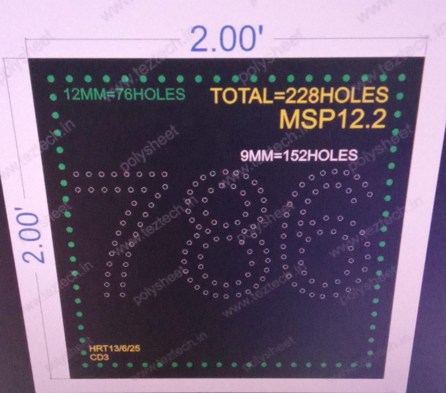 MSP12.2  MUSLIM PART 2X2FEET  228 HOLES