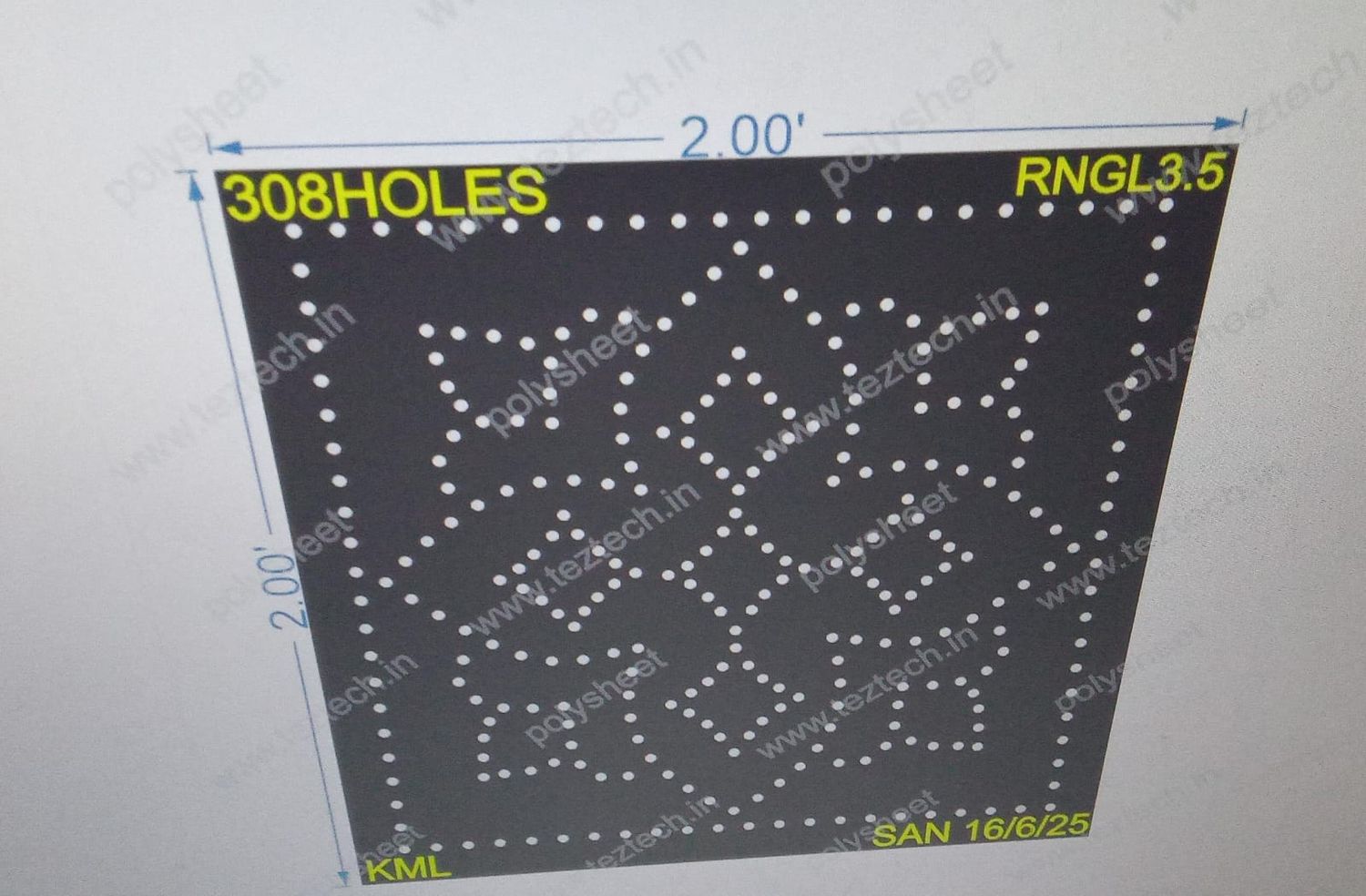 RNGL3.5 RANGOLI 1 PART 2X2 FEET 308 HOLES