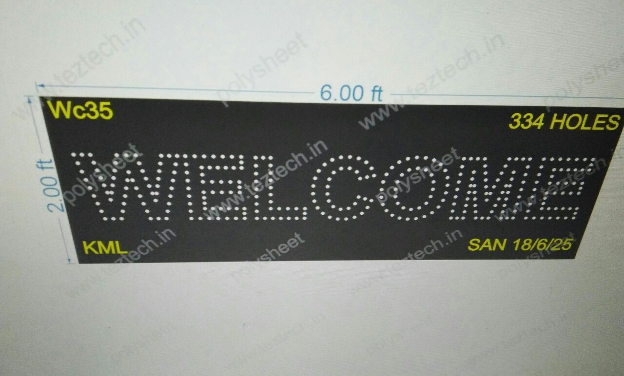 WC35 WELCOME 1 PART 2X6 FEET 334 HOLES
