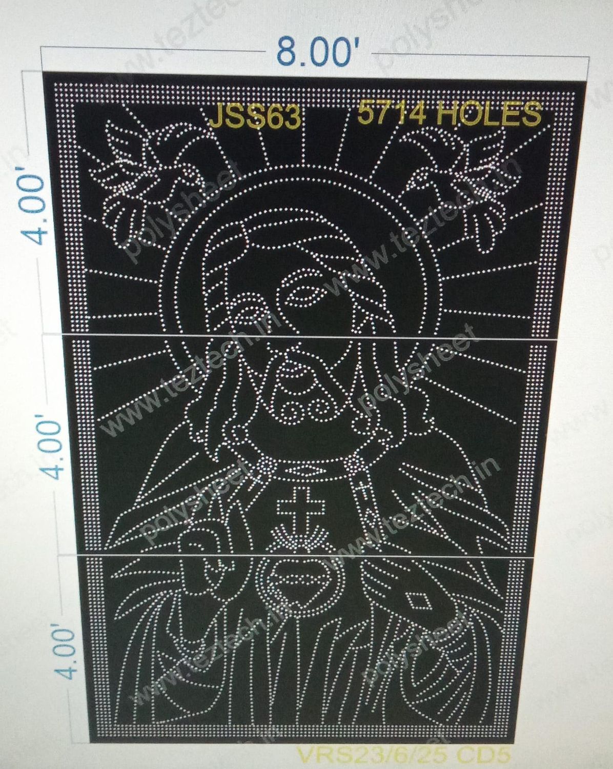 JSS63 JESUS 3 PARTS 12X8 FEET 5714 HOLES