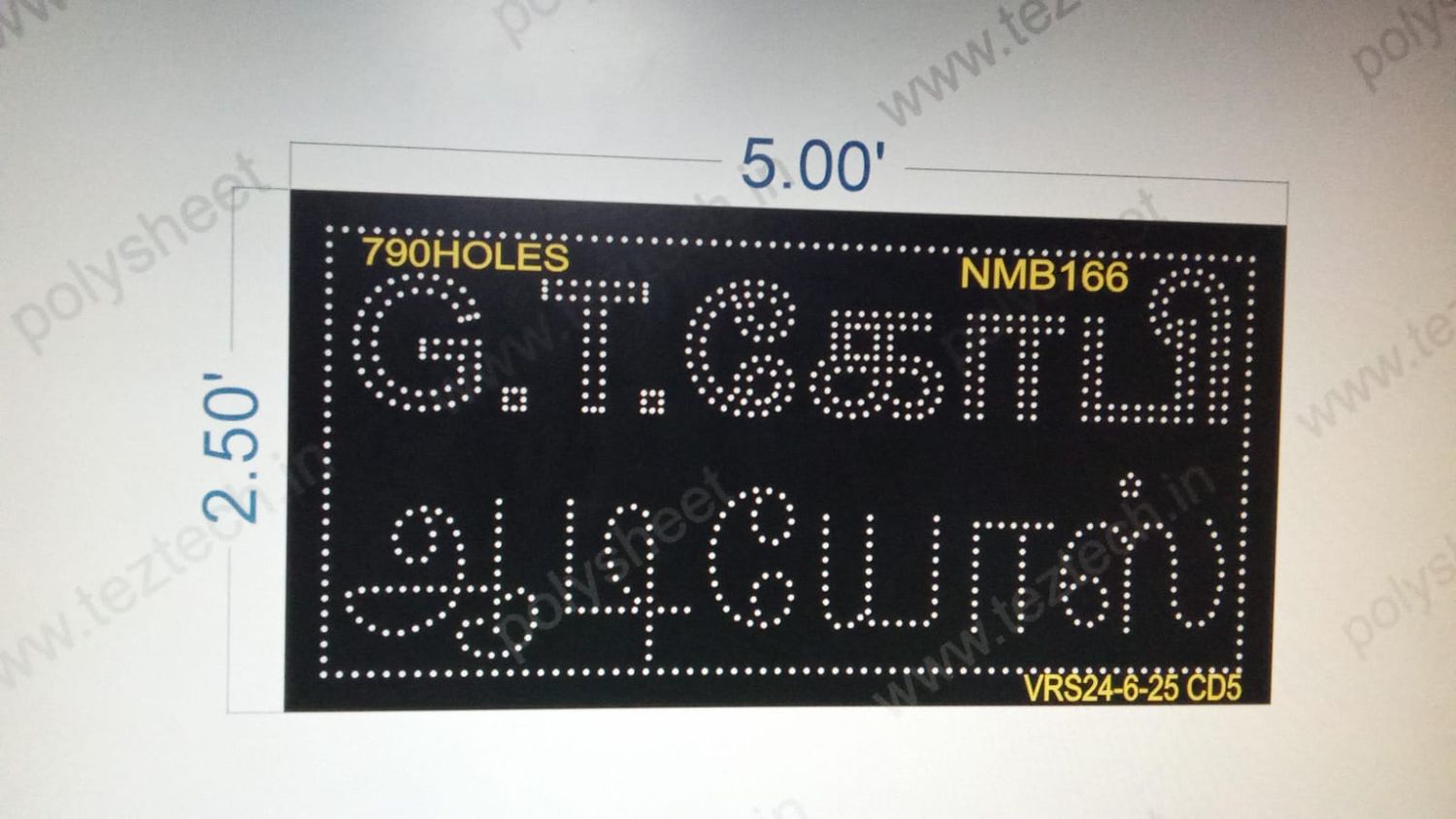 NMB166 NAME BOARD 1 PART 2.5X5 FEET 790 HOLES
