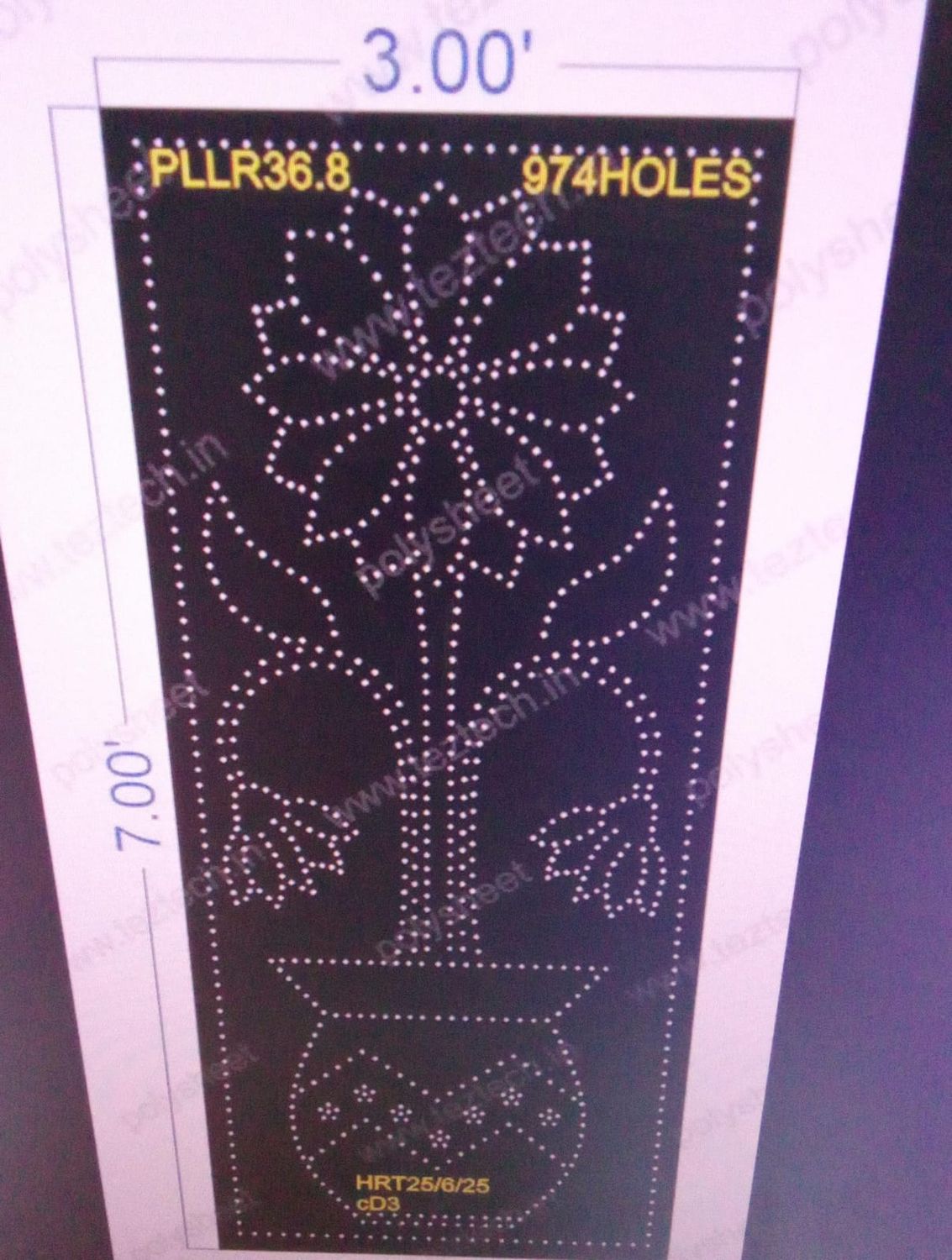 PLLR36.8  PILLAR 7X3 FEET 974  HOLES