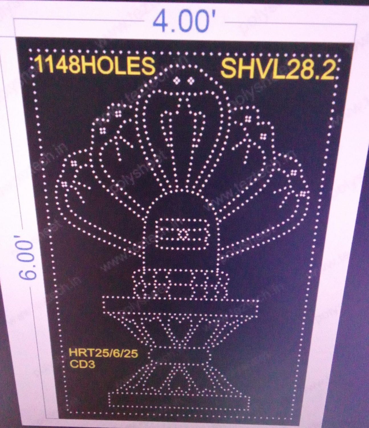 SHVL28.2 SHIVLING 6X4 FEET 1148 HOLES