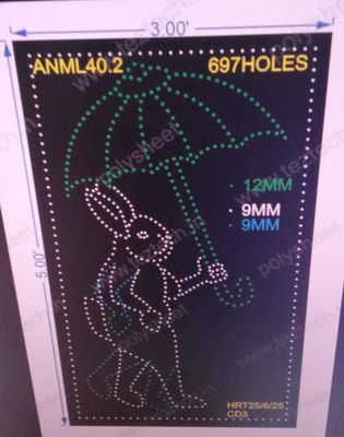 ANML40.2 RABBIT WITH UMBRELLA  5X3 FEET 697 HOLES