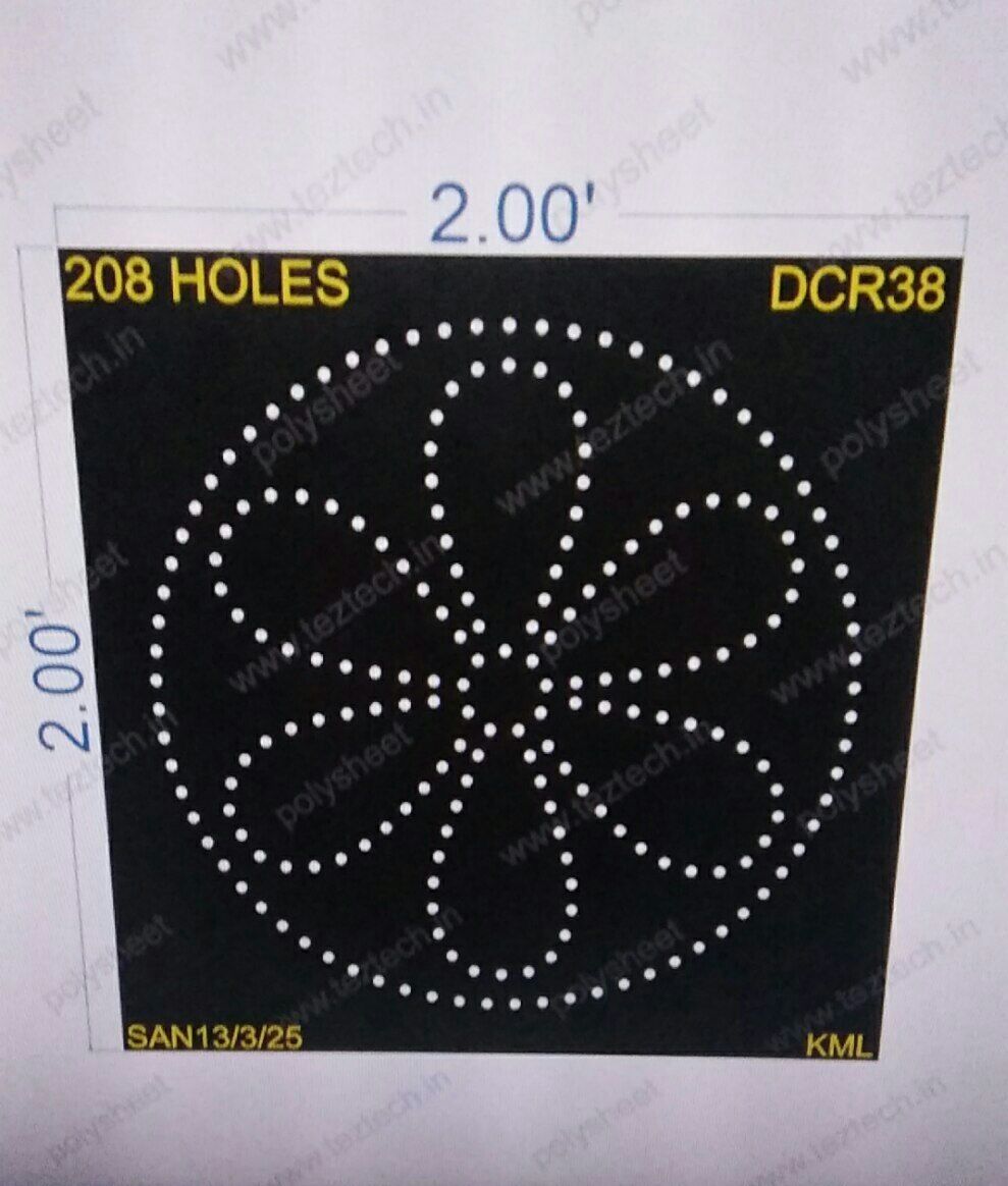DCR38 DESIGNER CRICLE 1 PART 2X2 FEET 208 HOLES
