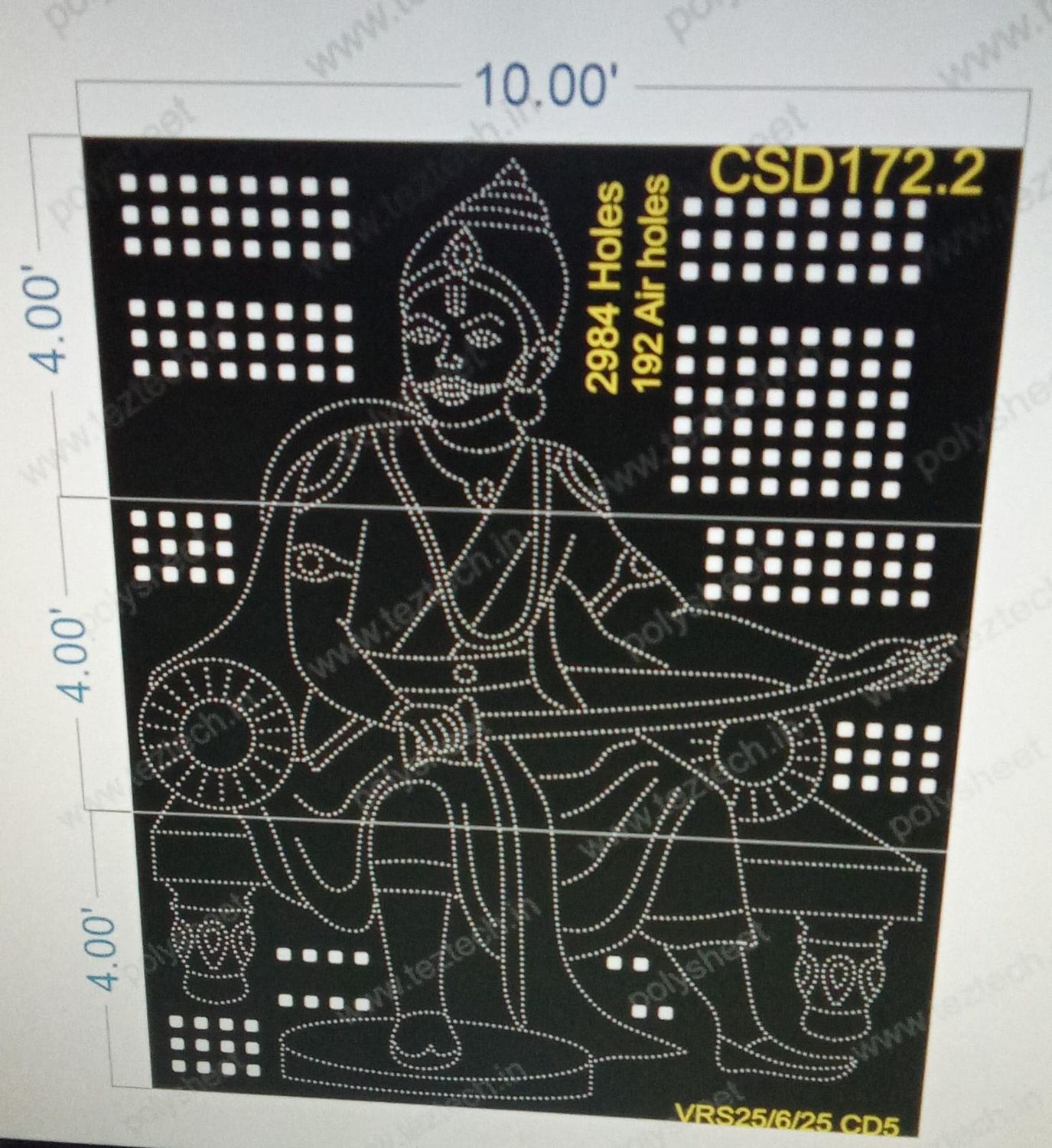 CSD172.2 Maveeran Alagumuthu Kone 3 PARTS 12X10 FEET 2984 HOLES  192 AIRPASS HOLES