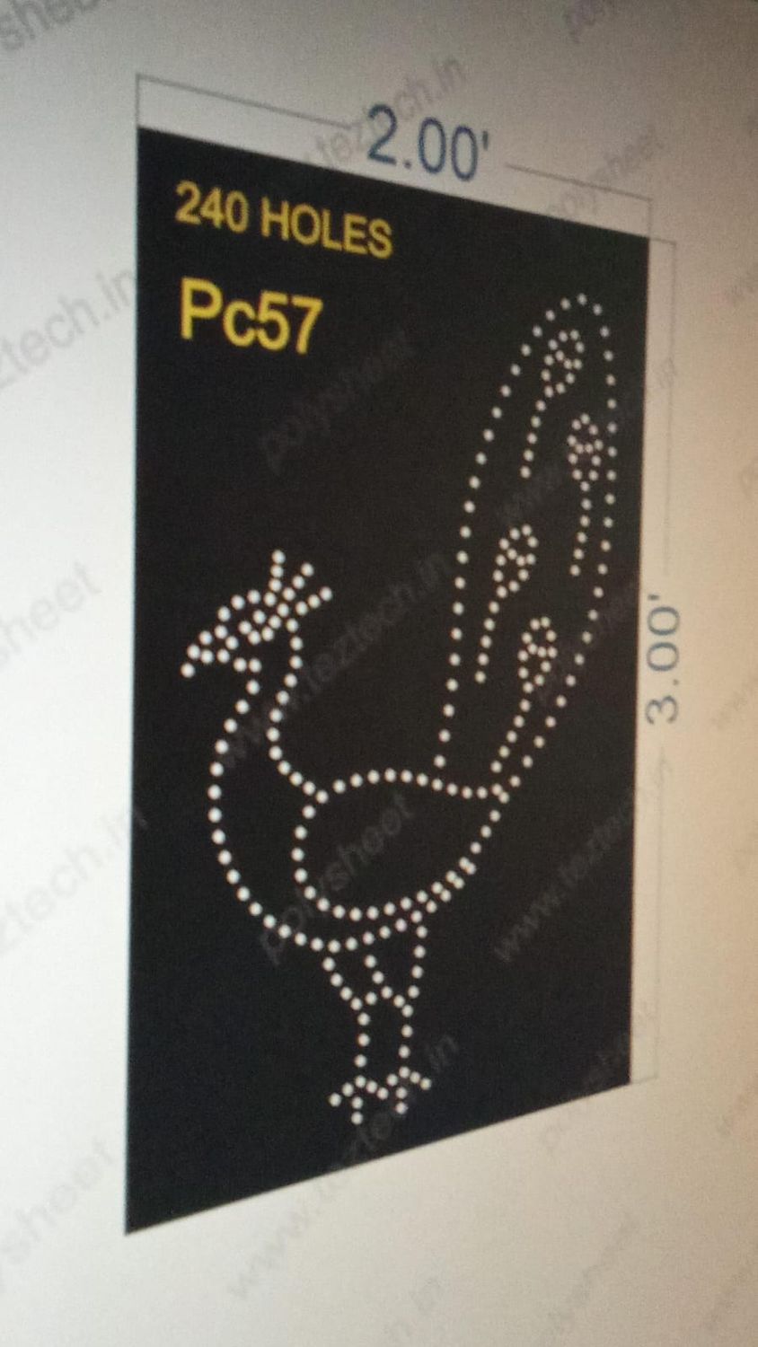 PC57 PEACOCK 1 PART 3X2 FEET 240 HOLES