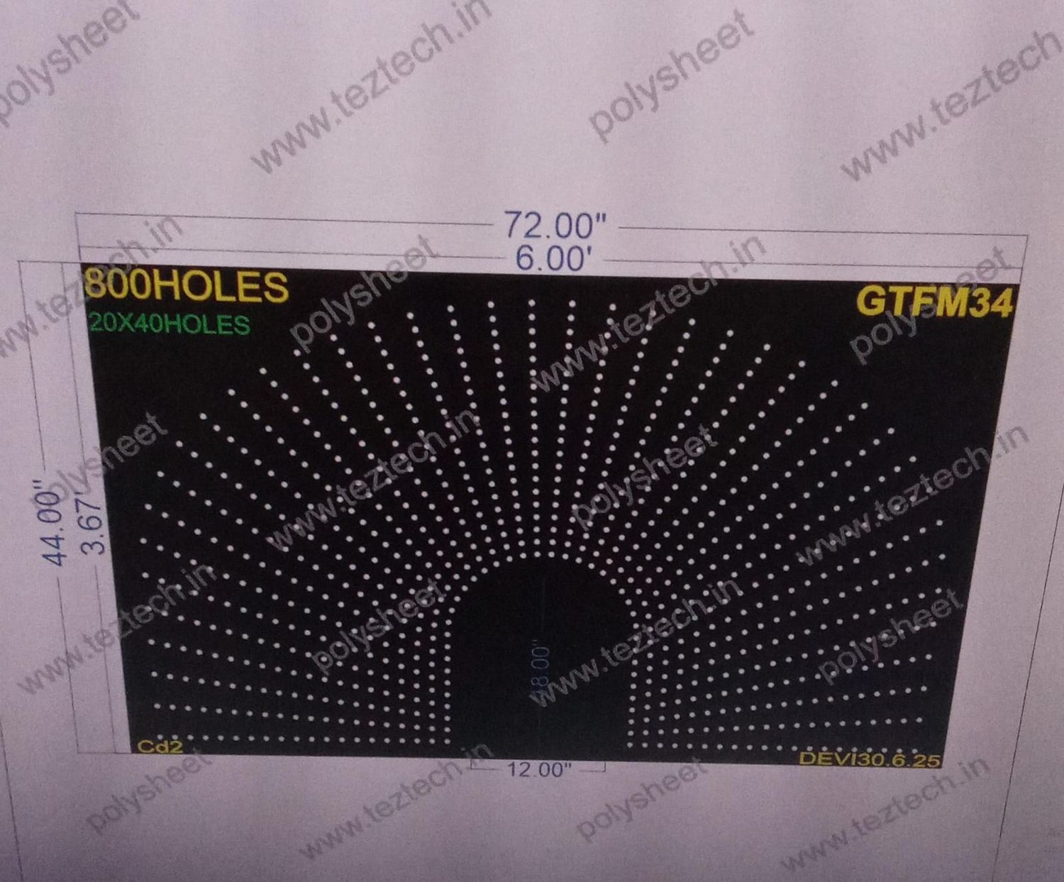GTFM34 GATE FOR MURTI 1 PART 4X6 FEET 800 HOLES
