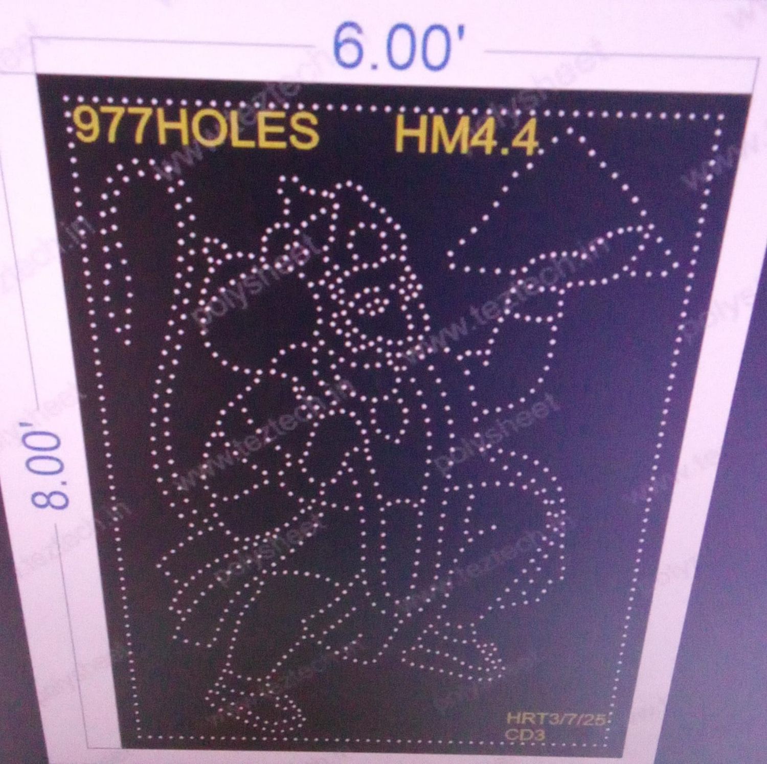 HM4.4  HANUMANJI 8X6  FEET 977 HOLES