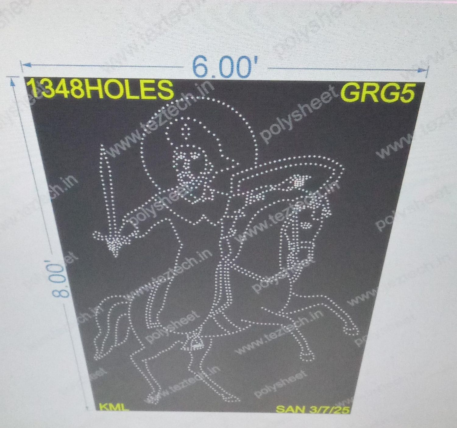 GRG5  2 PARTS 8X6 FEET 1348 HOLES
