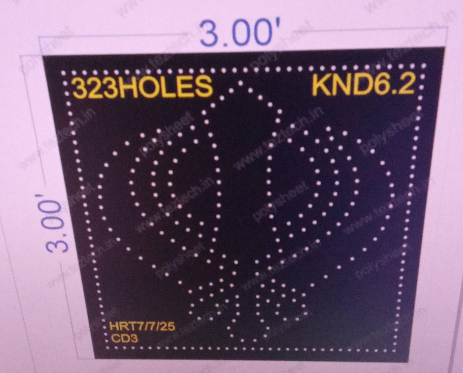 KND6.2  KHANDA 3X3 FEET 323  HOLES