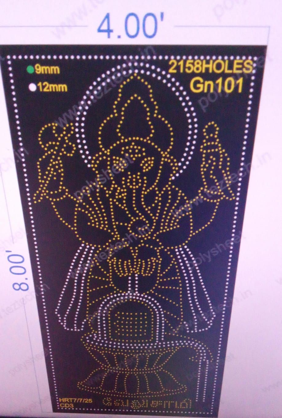 GN101  GANESHJI   8X4   FEET 2158   HOLES