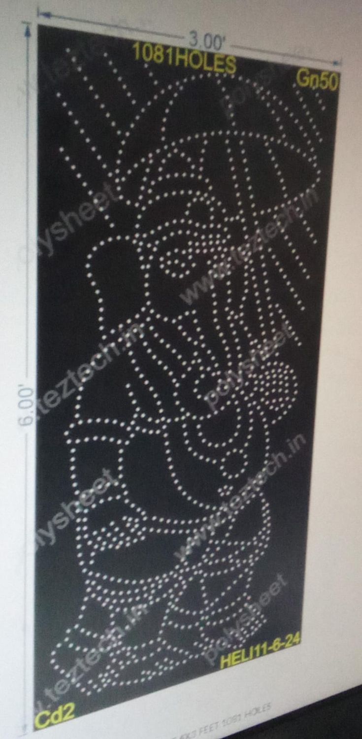GN50 GANPATI JI  1 PART 6X3 FEET 1081 HOLES